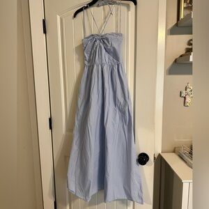 Light Blue Strapless Maxi Dress